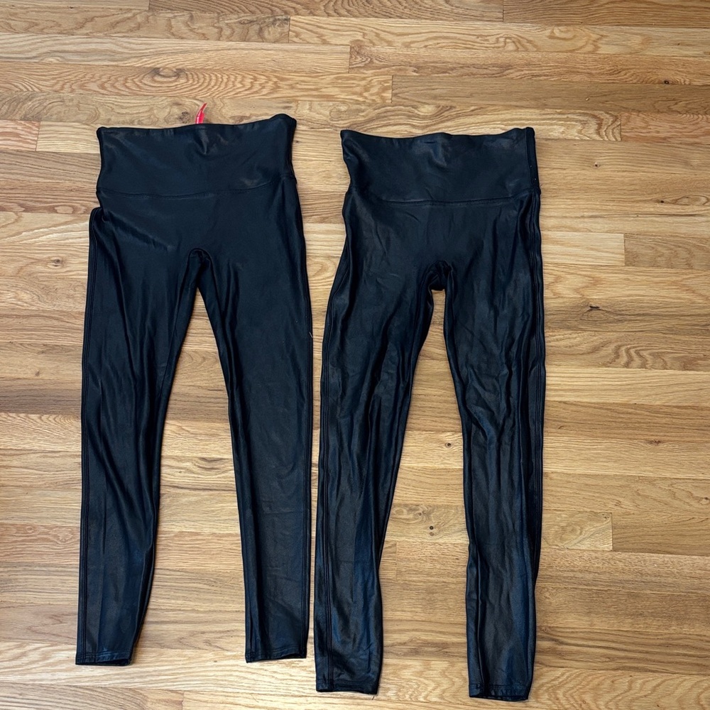 SPANX Black Faux Leather Leggings